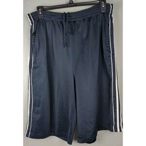 NBN Gear Athletic Basketball Drawstring Shorts 2XL Blue With White Stripes Men's